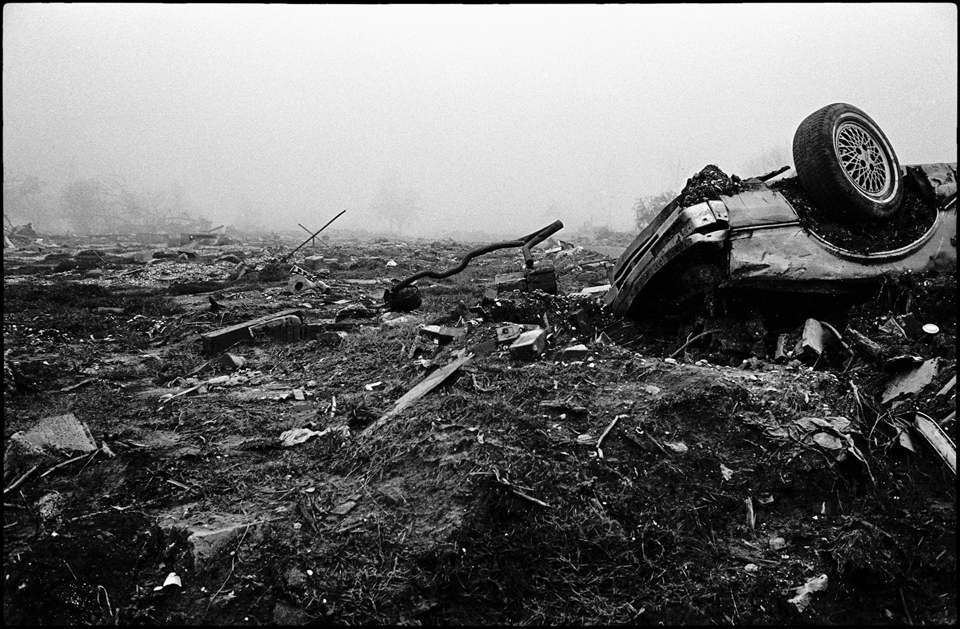 lower 9th ward after hurricane katrina - destroyed neighborhood