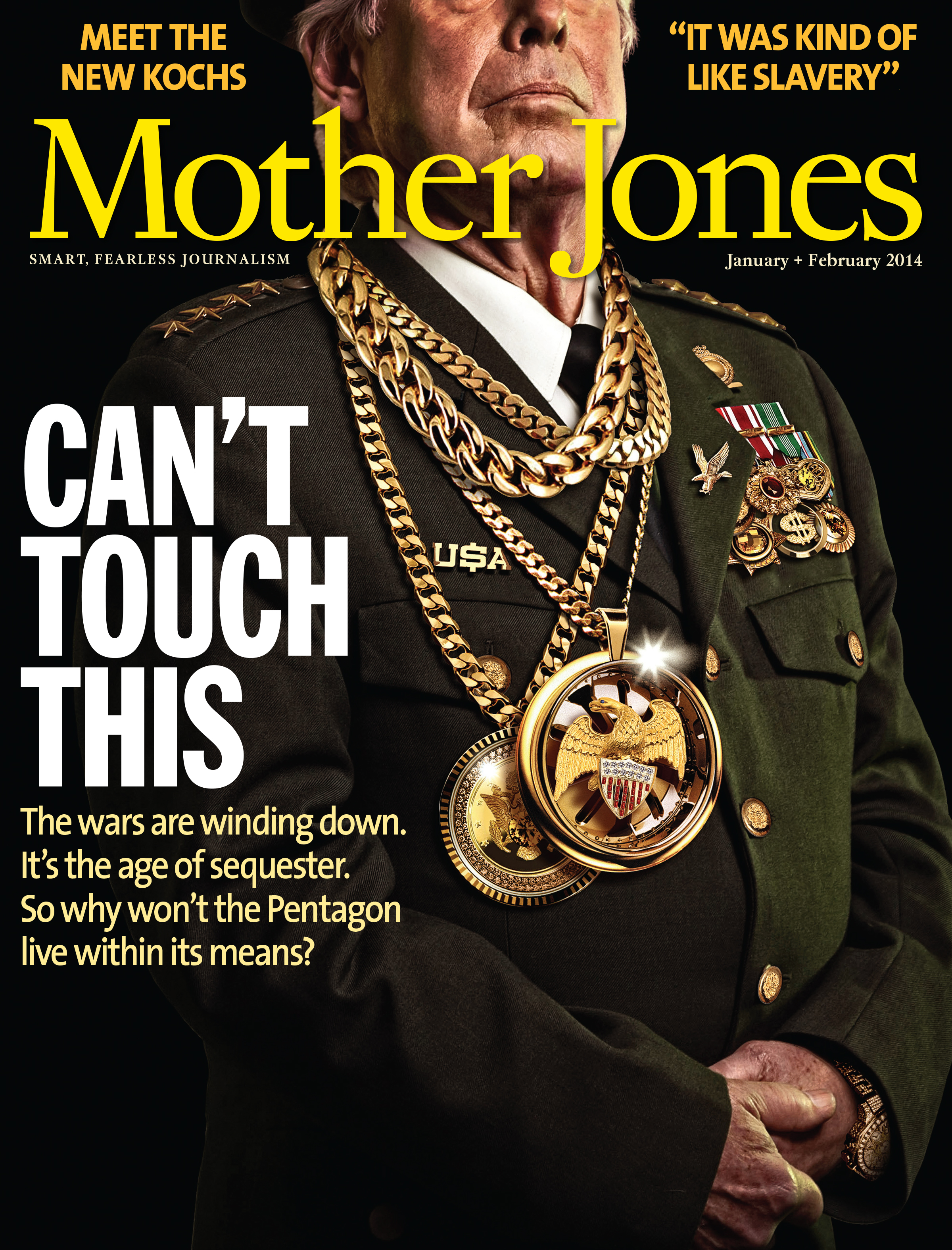 Mother Jones Magazine Cover : January + February 2014
