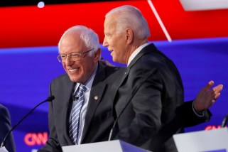 Biden, Bernie hug in October 2019