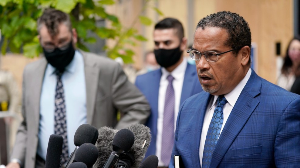 Minnesota Attorney General Keith Ellison during the trial of Derek Chauvin.