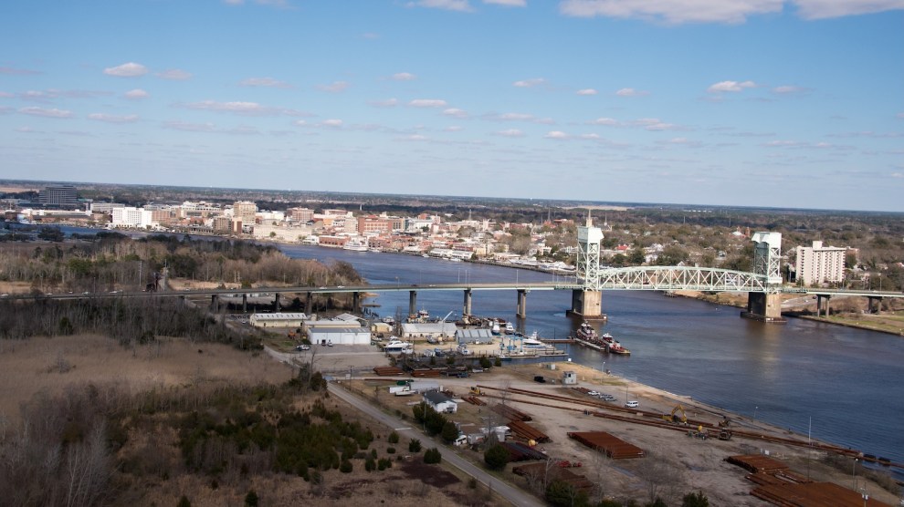 Cape Fear River, with downtown area also visible