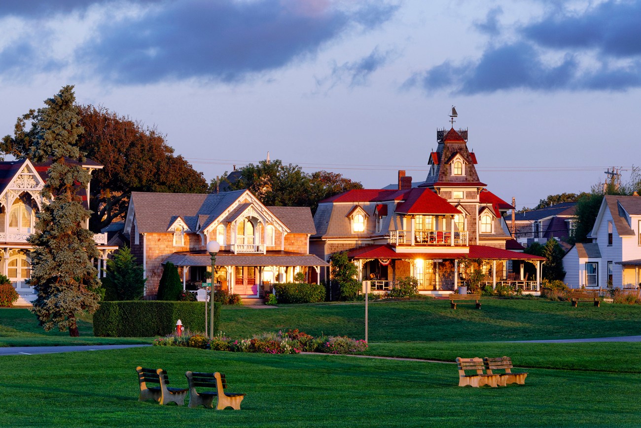 Victorian houses in Oak Bluffs on Martha's Vineyard.