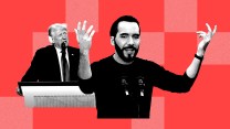 A composite image of Donald Trump and El Salvador's President Nayib Bukele