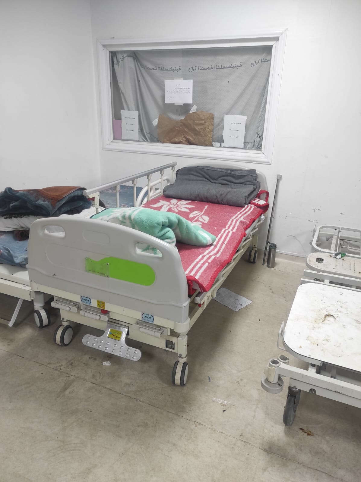 Hasan's bed in the hospital