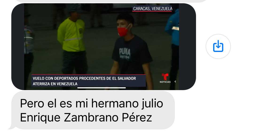a photo of a text message