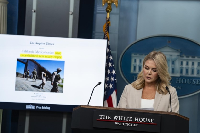 On April 1, 2025, in Washington, DC, at the White House, Press Secretary Karoline Leavitt holds a press briefing. She takes many questions on ICE, the court case, and the tariffs that take place on April 2, 2025.