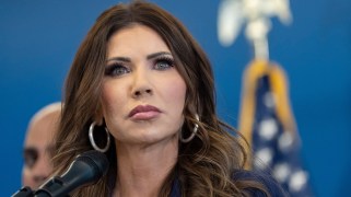 Kristi Noem discussing the fatal shooting in Minneapolis.