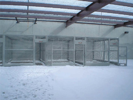 Outdoor "recreation cages" at ADX.