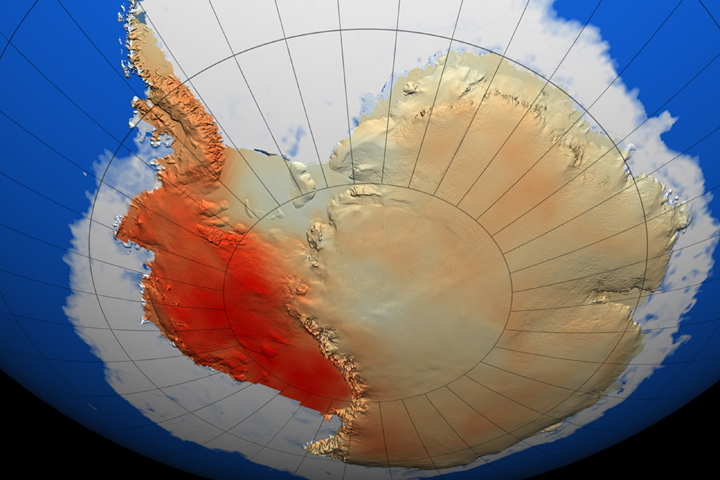 temperature change in Antarctica