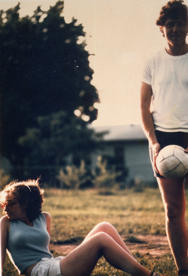 Bill Clinton and Hillary Rodham playing soccer in Fayetteville, Arkansas, during the summer of 1975.