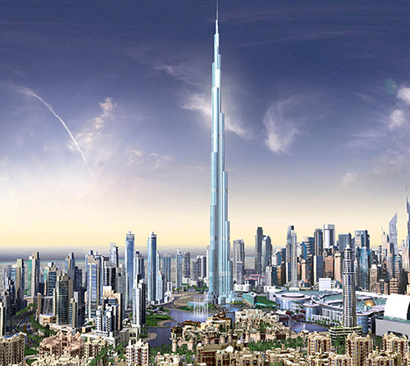 A computer image of the 'Burj Dubai' in the United Arab Emirates, which will be the world's highest building when completed in November 2008.