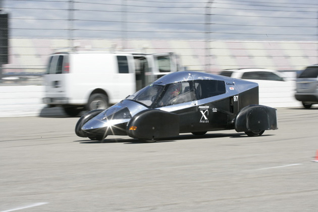 One of Edison2's Very Light Cars at the X-Prize Knockdown
